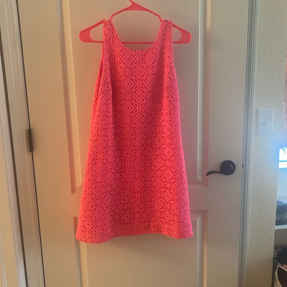 Hot pink shift dress